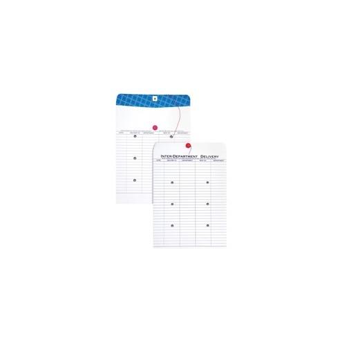 Quality Park Inter-department Envelopes - Inter-department - #13 1/2 - 10" Width x 13" Length - String/Button - 100 / Box - White