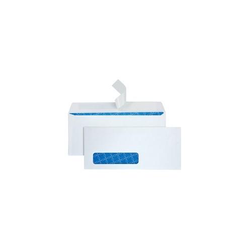 Quality Park Window Business Security Envelopes - Single Window - #10 - 4 1/8" Width x 9 1/2" Length - 24 lb - Peel & Seal - 500 / Box - White