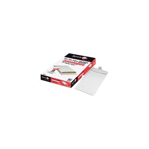 Quality Park Tyvek Plain Expansion Envelopes - Expansion - 10" Width x 13" Length - 1/2" Gusset - 14 lb - Self-sealing - Tyvek - 25 / Box - White