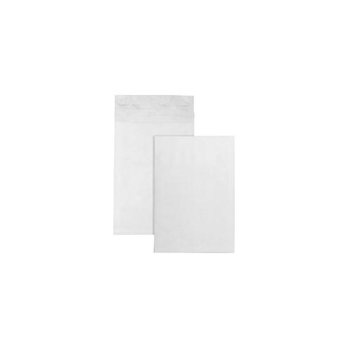 Quality Park Tyvek Open-End Expansion Envelopes - Expansion - 12" Width x 16" Length - 2" Gusset - 18 lb - Self-sealing - Tyvek - 100 / Carton - White