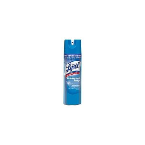 Professional Lysol Spring Disinfect Spray - Aerosol - 19 fl oz (0.6 quart) - Spring Waterfall Scent - 12 / Carton - Clear