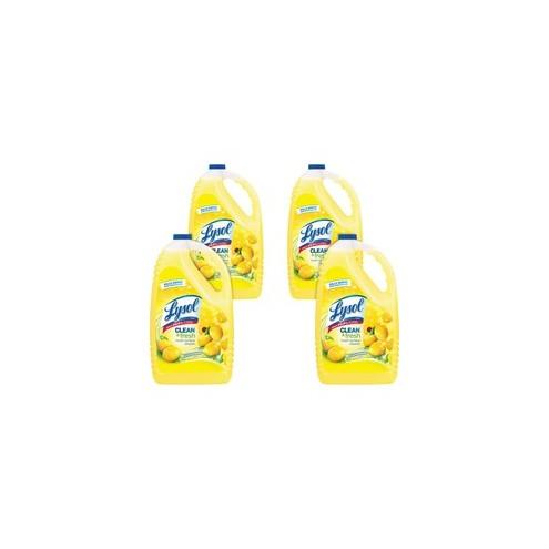 Lysol Clean/Fresh Lemon Cleaner - Liquid - 144 fl oz (4.5 quart) - Clean & Fresh Lemon Scent - 4 / Carton - Yellow