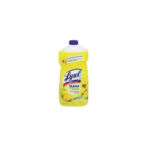 Lysol Clean/Fresh Lemon Cleaner - 40 fl oz (1.3 quart) - Lemon Scent - 9 / Carton - Yellow