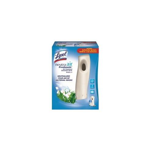Lysol Neutra Air Treatment Kit - 0.15 Hour, 0.30 Hour, 0.60 Hour - 60 Day(s) Refill Life - Fresh - 2 x AA Battery - 1 / Kit - Clear