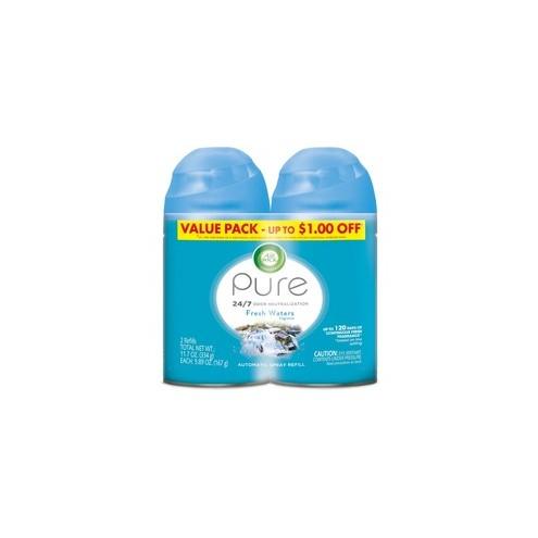 Air Wick Fresh Water Refill Pack - Spray - 6.17 oz - Fresh Waters - 60 Day - 6 / Carton - Odor Neutralizer