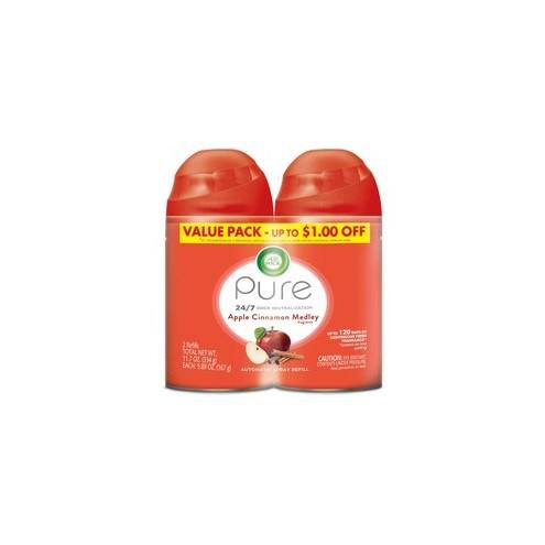 Air Wick Freshmatic Refill Apple/Cinnamon 2-pack - Spray - 6.17 oz - Apple Cinnamon Medley - 60 Day - 2 / Pack - Odor Neutralizer, Long Lasting