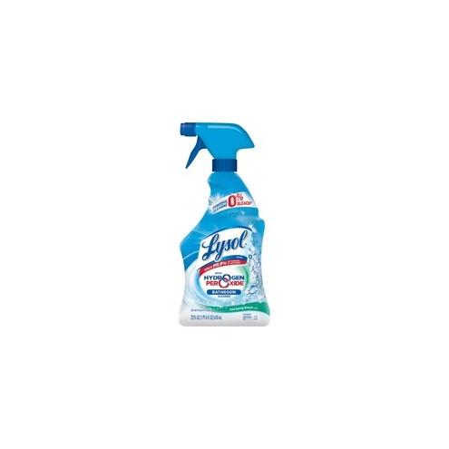 Lysol&reg; with Hydrogen Peroxide Bathroom Cleaner - Cool Spring Breeze - 22 oz. - Liquid - 22 fl oz (0.7 quart) - Fresh Clean, Spring Breeze Scent - 12 / Carton - Blue, White