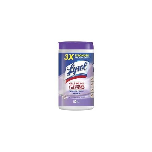 Lysol Early Morning Breeze Disinfecting Wipes - Wipe - Early Morning Breeze Scent - 80 / Canister - 6 / Carton - White