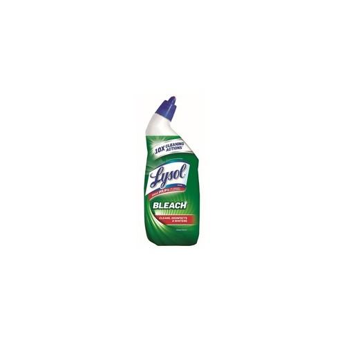 Lysol Bleach Toilet Bowl Cleaner - 24 fl oz (0.8 quart) - Bottle - 8 / Carton - Blue