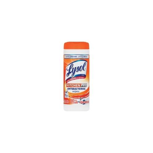 Lysol Kitchen Pro AntiBacteria Wipes - Wipe - 30 / Canister - 180 / Carton - White