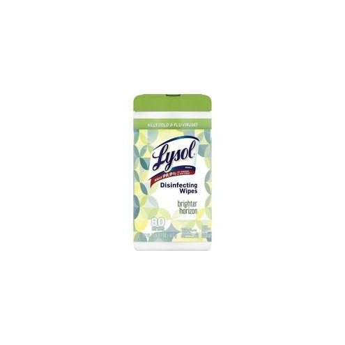 Lysol New Day Disinfect Wipes - Wipe - Bright Horizon Scent - 80 / Can - 480 / Carton - White