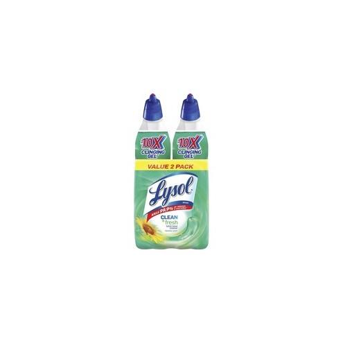 Lysol Clean/Fresh Toilet Cleaner - Ready-To-Use Gel - 24 fl oz (0.8 quart) - Country Scent - 2 / Pack - Blue, White