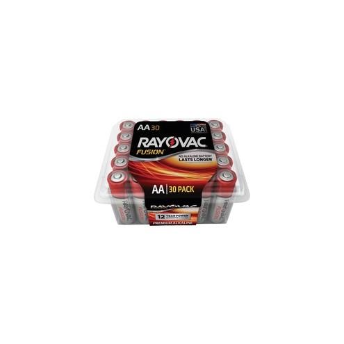 Rayovac Fusion Premium Alkaline AA Batteries Pack - For Multipurpose - AA - Alkaline - 30 / Pack