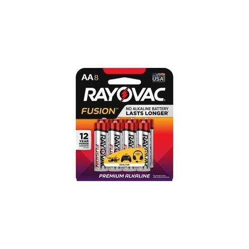 Rayovac Fusion Advanced Alkaline AA Batteries - For Digital Camera, Toy - AA - Alkaline - 8 / Pack