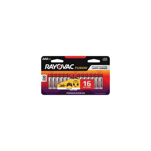 Rayovac Fusion Alkaline AAA Batteries - For Multipurpose - AAA - Alkaline - 16 / Pack