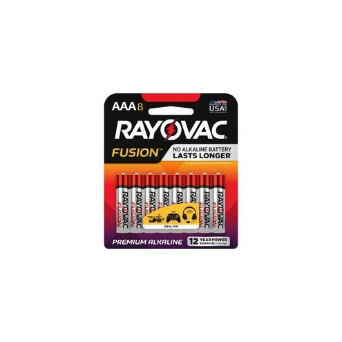 Rayovac Fusion Alkaline AAA Batteries - For Toy, Digital Camera - AAA - Alkaline - 8 / Pack