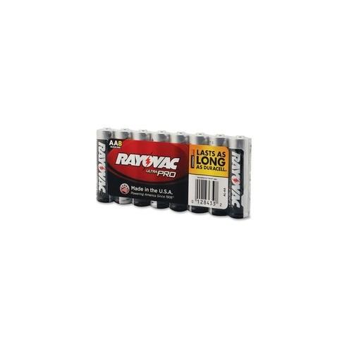 Rayovac Ultra Pro Alkaline AA Batteries - For Multipurpose - AA - 1.5 V DC - Alkaline - 8 / Pack