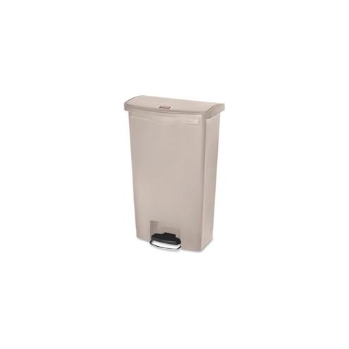 Rubbermaid Commercial Slim Jim 18G Front Step Container - 18 gal Capacity - 31.6" Height x 12.2" Width - Resin, Poly, Plastic - Beige