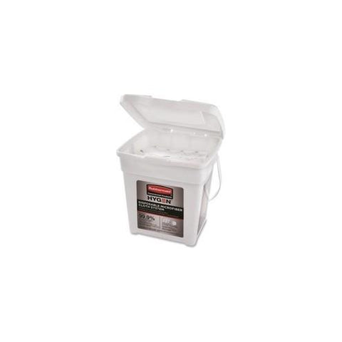 Rubbermaid Commercial HYGEN Disposable Microfiber Cloth Starter Kit - Cloth - 7.20" Width x 10.80" Length - 160 / Tub - 1 Each - White