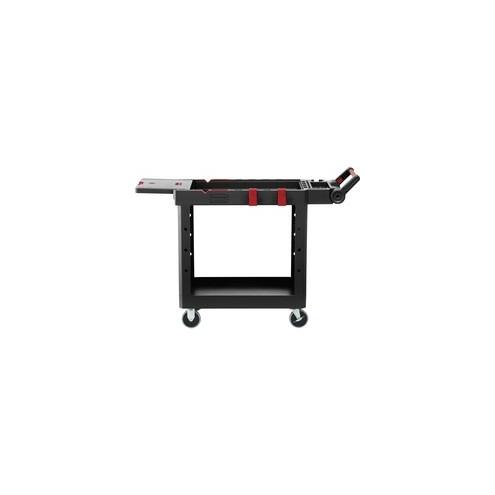 Rubbermaid Commercial Heavy Duty Adaptable Utility Cart - Push/Pull Handle - 520 lb Capacity - 4 Casters - 4" Caster Size - Plywood, Foam - 46.2" Length x 17.8" Width x 36" Height - Black - 1 Each