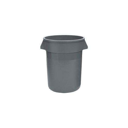 Rubbermaid Commercial Heavy-duty Waste Container - 44 gal Capacity - Round - Jam-free, Handle, Heavy Duty - Plastic - Gray