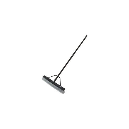 Rubbermaid Commercial Fiberglass Handle Push Broom - 3" Polypropylene, Polyethylene Bristle - 1.25" Handle Diameter - Fiberglass Handle - 1 Each