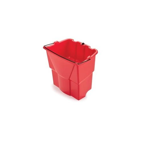 Rubbermaid Commercial WaveBrake 18qt Dirty Water Bucket - 18 quart - 14" x 9.8" - Plastic - Red - 1 Each