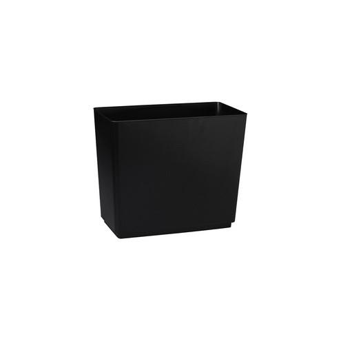 Rubbermaid Commercial Contemporary Style Wastebasket - 6.50 gal Capacity - Rectangular - 13.6" Height x 16" Width x 8.5" Depth - Polystyrene - Black