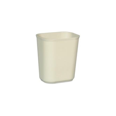 Rubbermaid Commercial 14Quart Fire Resistant Wastebasket - 3.50 gal Capacity - 12.2" Height x 8.2" Width - Fiberglass, Thermoset Polyester - Beige