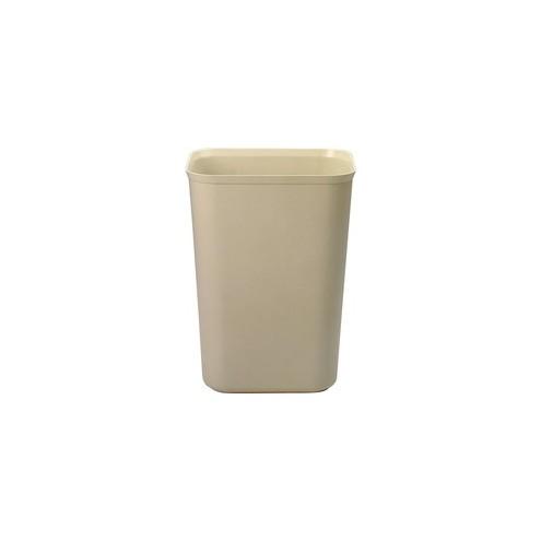 Rubbermaid Commercial 40Q Fire Resistant Wastebasket - 10 gal Capacity - Yes - Scratch Resistant, Dent Resistant, Chip Resistant - 20" Height x 11.3" Width x 15" Depth - Fiberglass - Beige