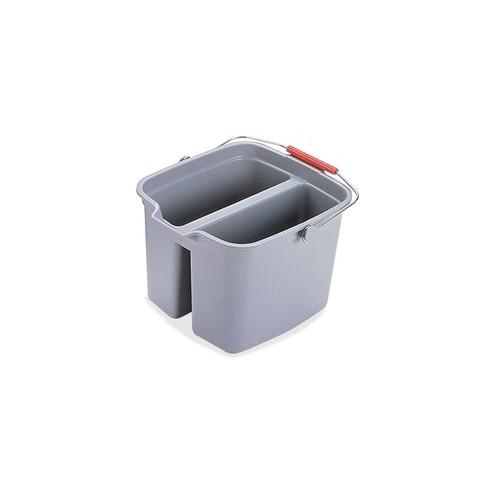 Rubbermaid Commercial Double Pail - 17 quart - Sturdy Handle - Plastic - Gray - 6 / Carton