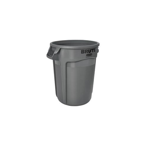 Rubbermaid Commercial Brute Round Container - 32 gal Capacity - Round - Plastic - Gray