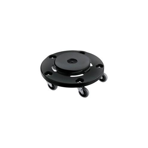 Rubbermaid Commercial BRUTE Dollies - 350 lb Capacity - 5 Casters - Plastic - x 6.6" Height - Black - 1 Each