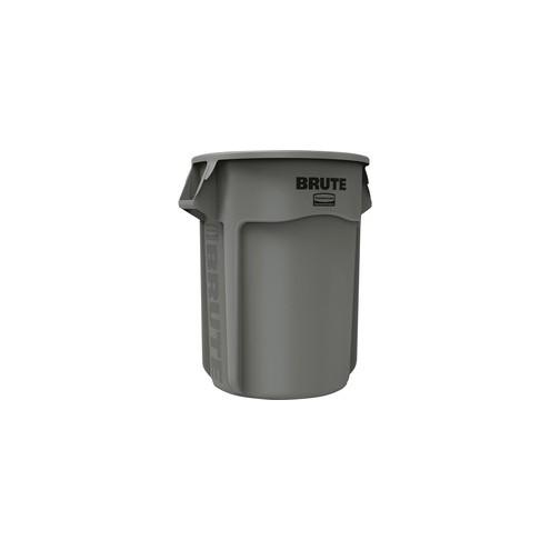 Rubbermaid Commercial 2655 Brute Round Container - 55 gal Capacity - Round - 33.2" Height x 26.4" Diameter - Plastic - Gray