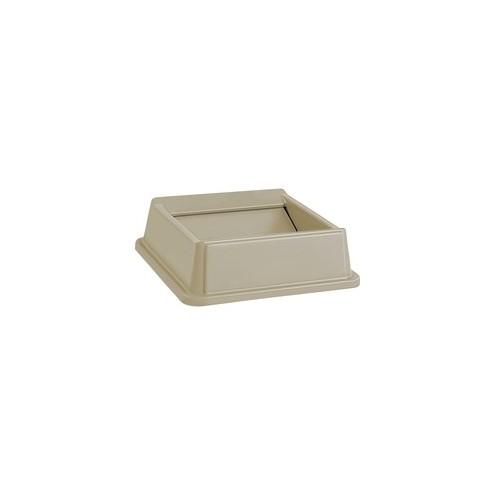 Rubbermaid Commercial Untouchable Square Swing Top - Square - 4 / Carton - Beige