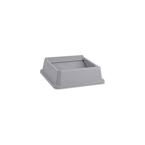 Rubbermaid Commercial Untouchable Square Swing Top - Square - 4 / Carton - Gray