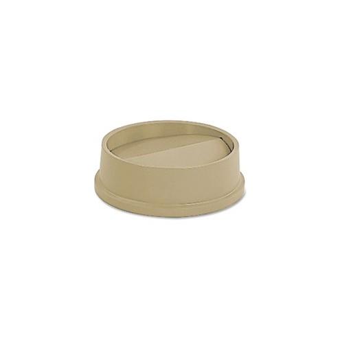 Rubbermaid Commercial Untouchable Round Swing Top Lid - Round - Polystyrene - 4 / Carton - Beige