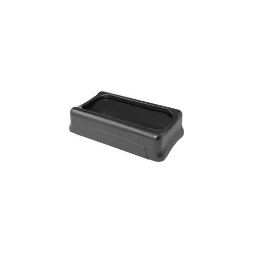 Rubbermaid Commercial Slim Jim Container Swing Lid - Plastic - 4 / Carton - Black