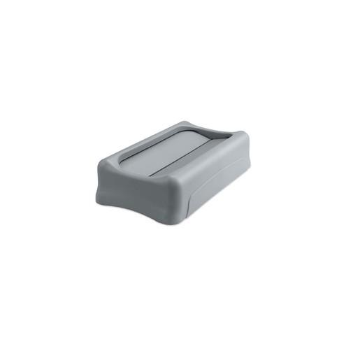 Rubbermaid Commercial Slim Jim Container Swing Lid - Plastic - 4 / Carton - Gray