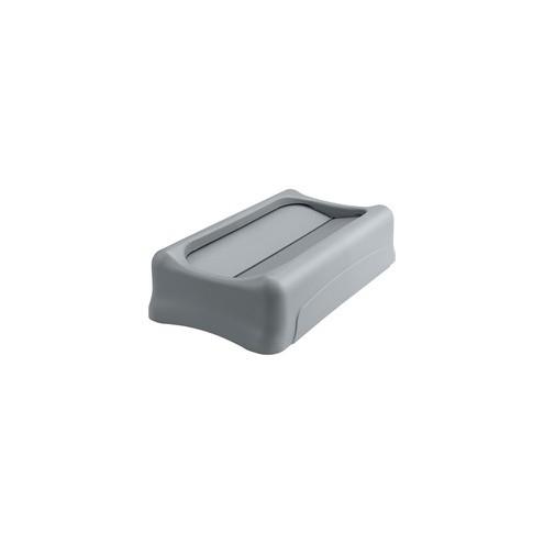 Rubbermaid Commercial Slim Jim Container Swing Lid - Rectangular - Plastic - 1 Each - Gray