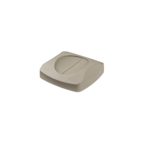 Rubbermaid Commercial Untouchable Swing Top Lid - 4 / Carton - Beige