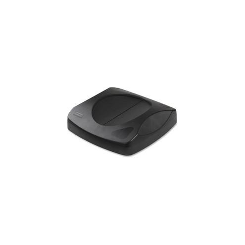 Rubbermaid Commercial Untouchable Swing Top Lid - Square - 1 Each - Black