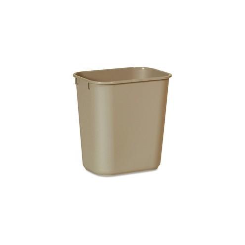 Rubbermaid Commercial Standard Series Wastebaskets - 3.41 gal Capacity - Rectangular - 12.3" Height x 8.3" Width x 11.4" Depth - Polyethylene - Beige