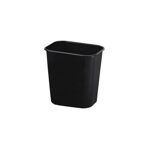 Rubbermaid Commercial Standard Series Wastebaskets - 3.41 gal Capacity - Rectangular - 12.1" Height x 8.1" Width x 11.4" Depth - Polyethylene - Black