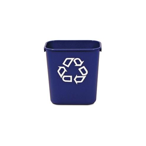 Rubbermaid Commercial Blue Deskside Recycling Container - 3.41 gal Capacity - Rectangular - 12.1" Height x 8.2" Width x 11.4" Depth - Resin - Blue