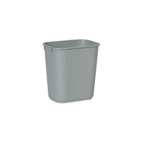 Rubbermaid Commercial Standard Series Wastebaskets - 3.41 gal Capacity - 12.1" Height x 8.2" Width - Linear Low-Density Polyethylene (LLDPE) - Gray