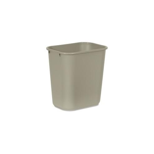 Rubbermaid Commercial Standard Series Wastebaskets - 7.03 gal Capacity - Rectangular - 15" Height x 10.3" Width x 14.4" Depth - Polyethylene - Beige