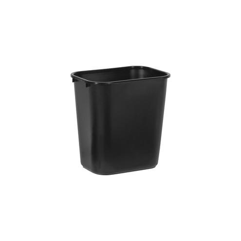 Rubbermaid Commercial Standard Series Wastebaskets - 7 gal Capacity - Rectangular - 15" Height x 14.1" Width x 10.3" Depth - Plastic - Black