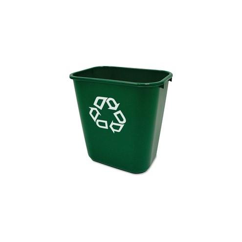 Rubbermaid Commercial Deskside Recycling Container - 7.03 gal Capacity - Rectangular - 15" Height x 10.2" Width - Plastic - Green