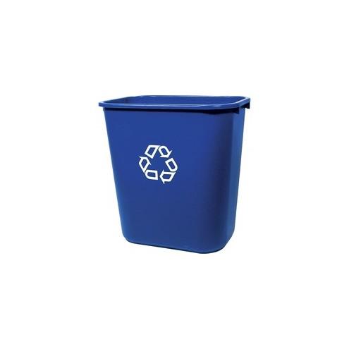 Rubbermaid Commercial Deskside Recycling Container - 7.03 gal Capacity - Rectangular - 15" Height x 10.3" Width x 14" Depth - Blue